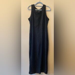 Laurence Kazar Paris-New York sheath vintage 100% silk hand beaded dress